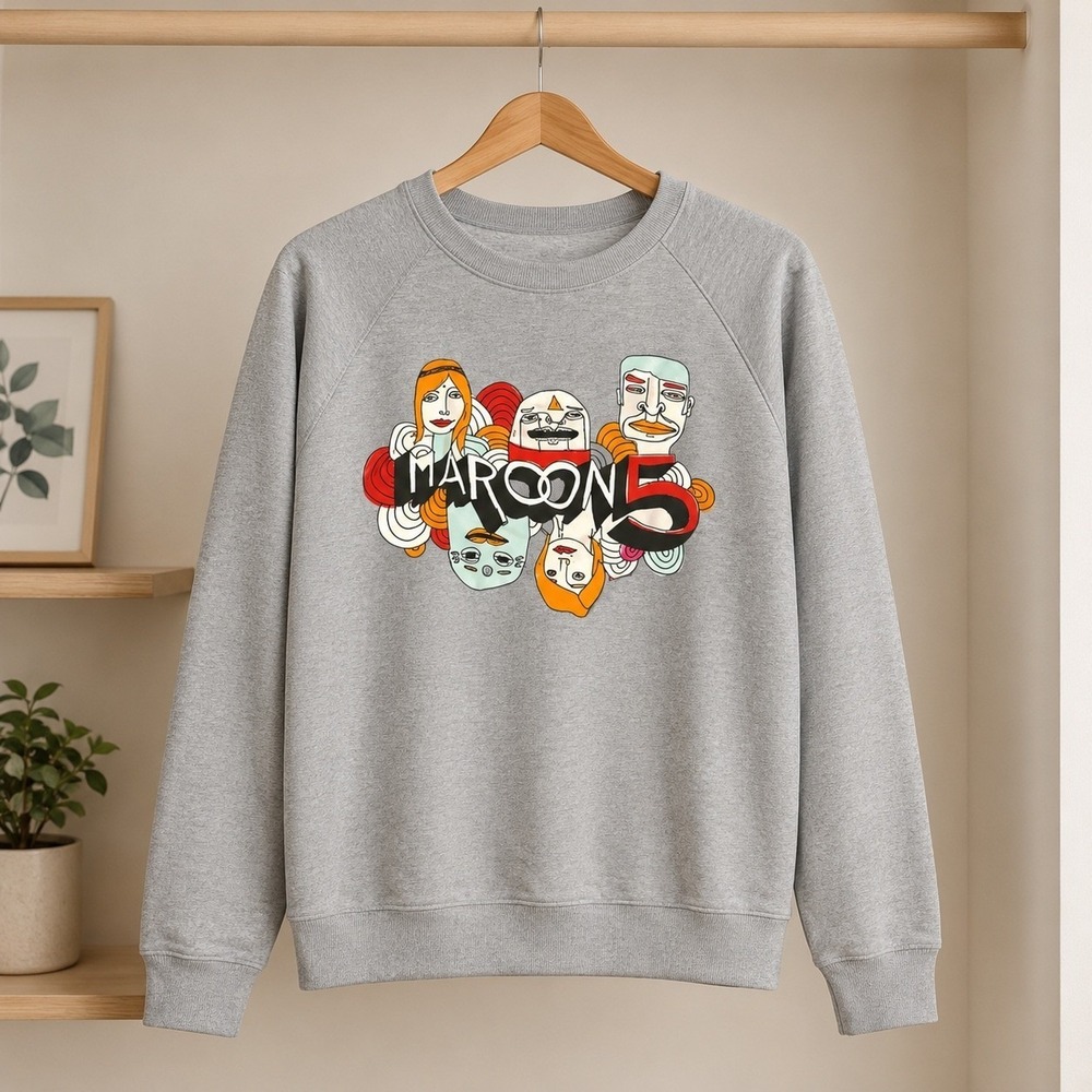 Maroon 5 American Apparel California Fleece Graphic Sweatshirt Gray Mens Large - Picture 2 of 11